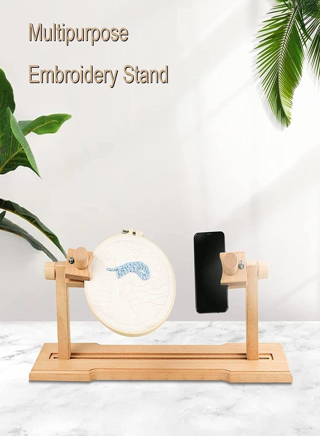 Jasol Adjustable Embroidery Hoop Stand, Hands-Free Wooden Cross Stitch Stand Holder for DIY Craft Sewing, Easy Operation Lifesaver Embroidery Supplies - Image 5